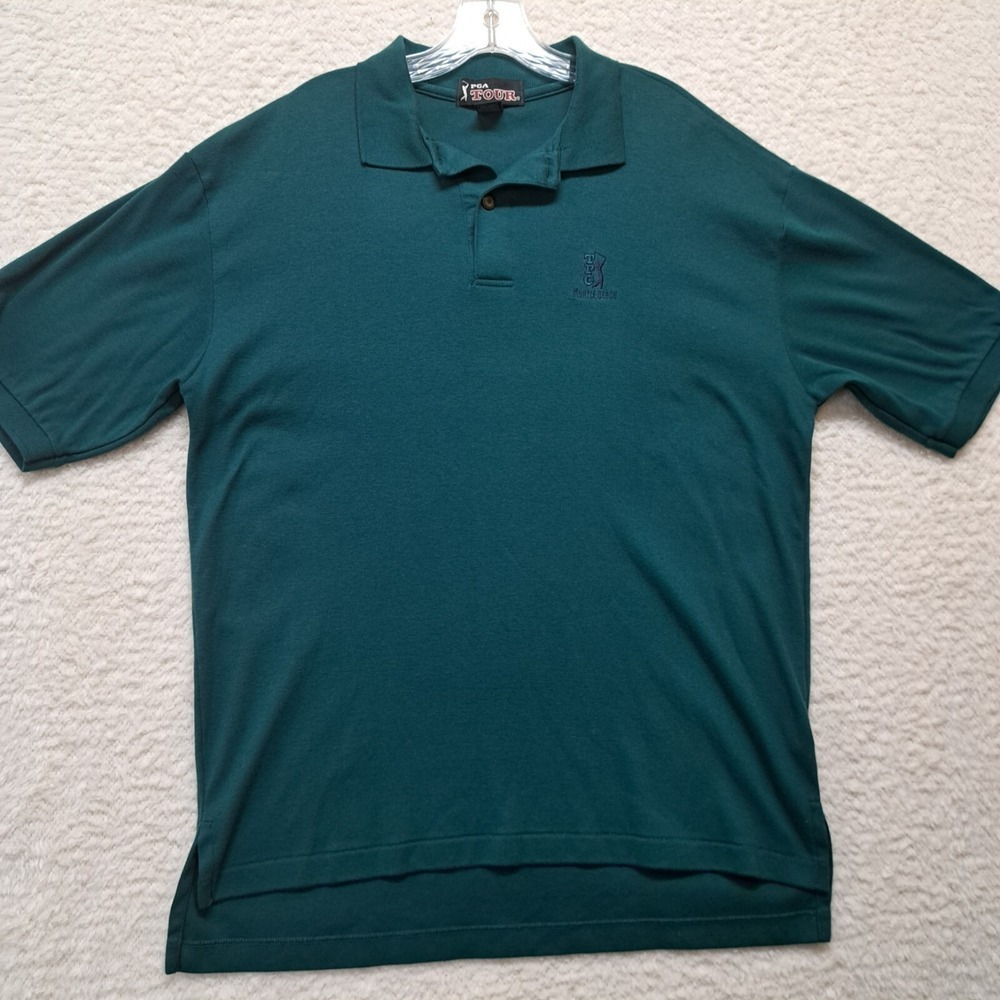 Mens Pga Tour Polo Shirt Myrtle Beach Size Large Green